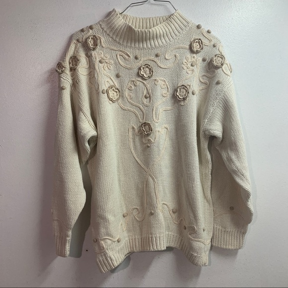 Vintage Outback Red Ramie Sweater AllAround Floral - Picture 1 of 7